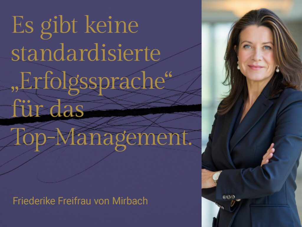 Friederike Freifrau von Mirbach – Executive Coaching für Top-Management und CEO-Kommunikation mit Fokus auf Präsenz und innere Klarheit im Boardroom.